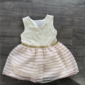 The Children's Place Glittery White/pink and Gold Dress